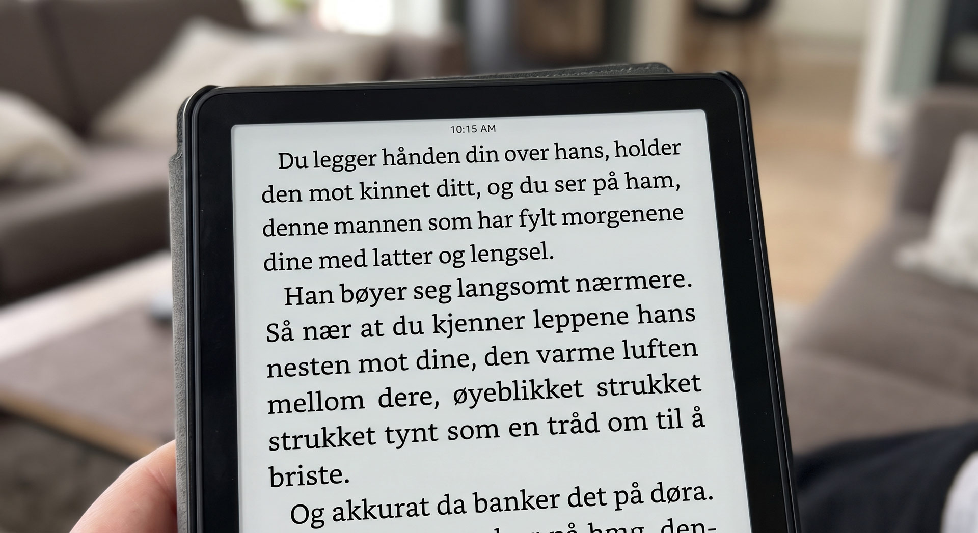 Boken lest på en Kindle